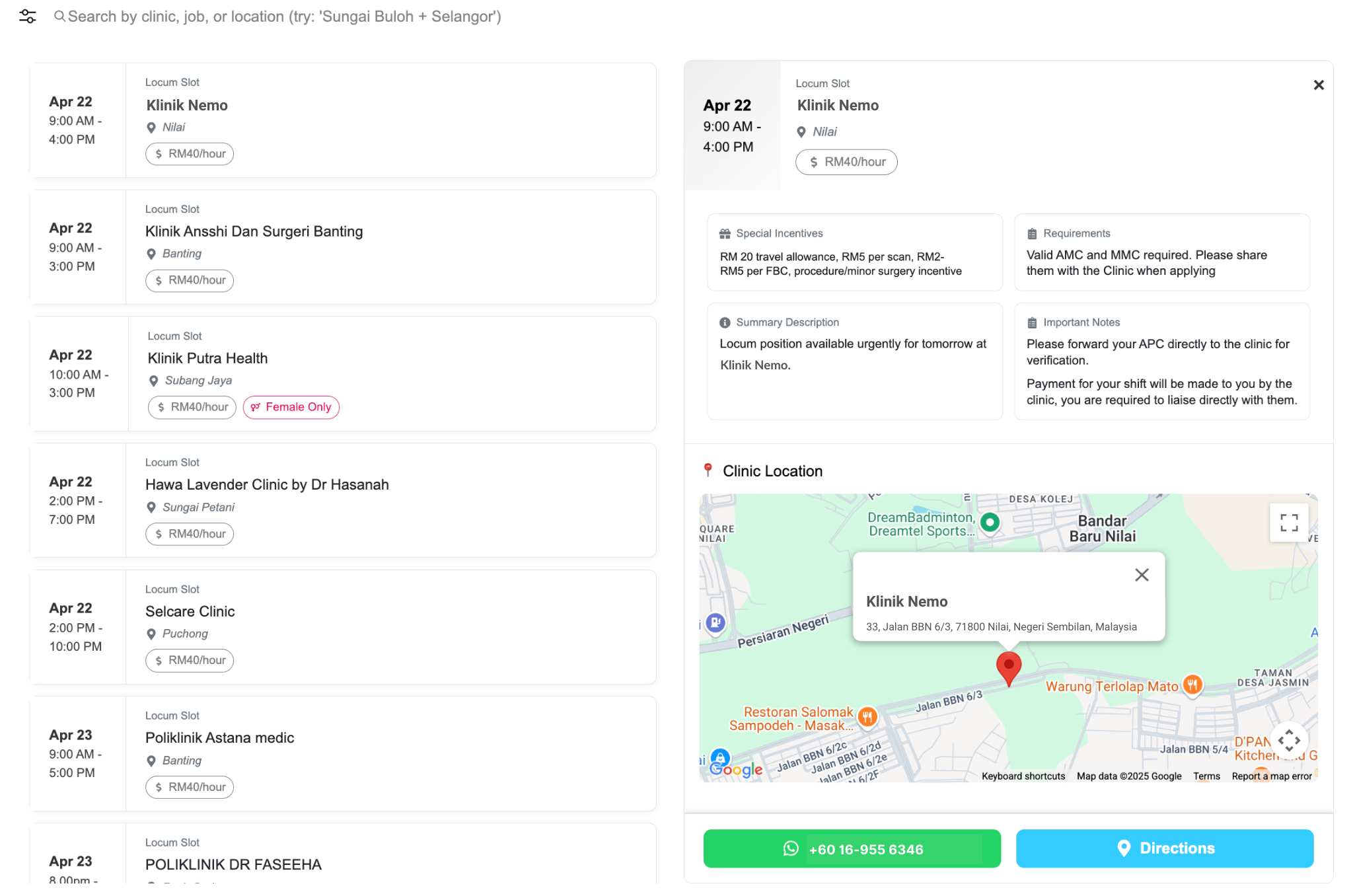 Locumlah Platform Interface